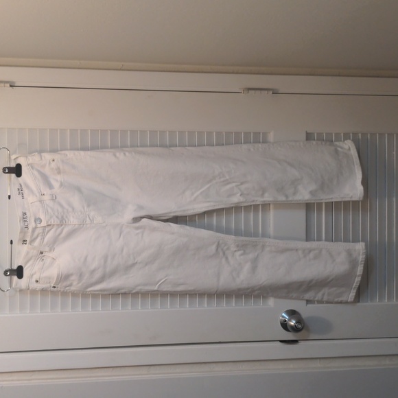 J. crew slim demi boot sz 28 white (approx 27.5 inch inseam and waist 32 around) - Picture 1 of 4